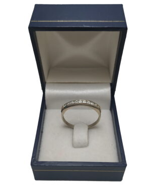 Anillo Medio Rivier - Plata y Oro