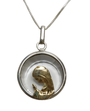 Dije Virgen Niña - Plata 925 y Oro 18k