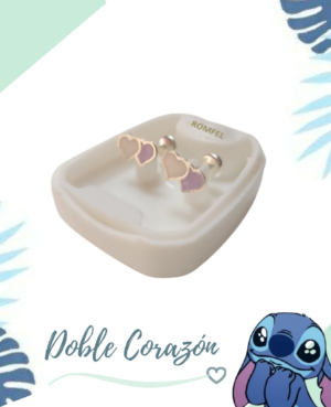 Abridores Doble Corazón Violeta - Plata 925